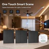 Panneau mural sans fil Zigbee Intellect auto-alimenté, durable, étanche, double pôle, en matériau PC, portée 100m, IP44