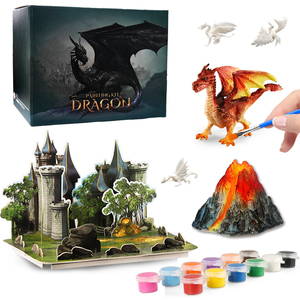 Set di Giocattoli da Disegno 3D Wayee Castello e Mondo dei Draghi in PVC per Bambini |   Kit Creativo Fai-da-Te con Vulcano e Piccoli Draghi - Product Image 1