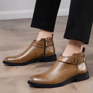 Retro Men's <b>Boots</b> Genuine Leather Comfortable Fashionable Breathable Anti-slip Ankle Bootie Outdoor Training All Seasons - Product Image 5