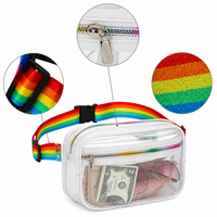 Sac banane promotionnel écologique arc-en-ciel avec logo personnalisé, sac de ceinture pour festival, cadeau d'entreprise, salon professionnel, vente en gros, OEM