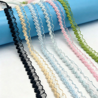 Stock usine 15mm 21 couleurs Bande élastique en dentelle picot en maille de soie effet poisson, garniture à volants en nylon, sangle de soutien-gorge romantique pour sacs et chaussures