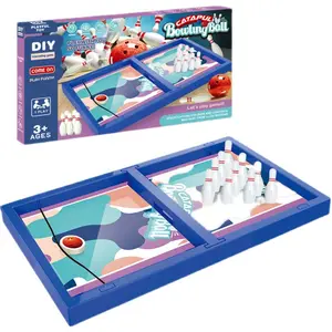 Juegos de mesa para niños Juego de mesa de bolos Juguete Plástico Mini Bolos de rebote Juego de mesa de ajedrez