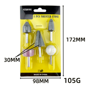 Pierres à aiguiser de haute qualité, ensemble de 5 pierres montées pour accessoires de meuleuse électrique, tête de meulage en céramique, polissage - Product Image 2