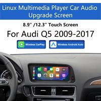 Écran multimédia autoradio Linux 8,9/12,3 pouces pour Audi Q5 2009-2017 avec fonction CarPlay sans fil, Android Auto, Airplay, Miracast