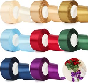 1 1/2inch 38MM Width Polyester Solid Color Pink Double Face Satin Ribbon 100 Yards Per Roll - Product Image 1