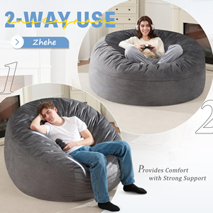 Rangement <span class=keywords><strong>de</strong></span> jouets 5ft Jumbo Xxl Giant Shredded Memory Foam Bean Bag Soft Chair avec rembourrage Emballage sous vide Canapé paresseux pour la photographie - Product Image 5
