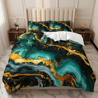 Housse de couette en tissu microfibre vintage imprimé en 3D, écologique, tendance pour la chambre à coucher, vente en gros, ensemble de literie 3 pièces