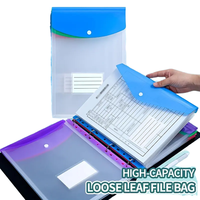 Carpeta de Archivo Transparente de PVC A4 con Bolsillo para Hojas Sueltas y Cierre a Presión, Precio de Fábrica