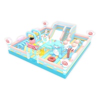 Vente en gros usine Château gonflable 10x10m Thème Pays des Bonbons Écologique Marque WOLONG en PVC durable pour location de fêtes d'enfants