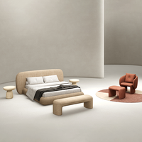 Ensembles de meubles de chambre à coucher nouveau design, lit king size, lits rembourrés modernes en tissu