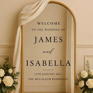 Wedding Mirror Decal Custom Welcome Sign Vinyl Lettering <b>Sticker</b>, <b>Personalized</b> Wedding Decor with Couple Names Date - Product Image 4