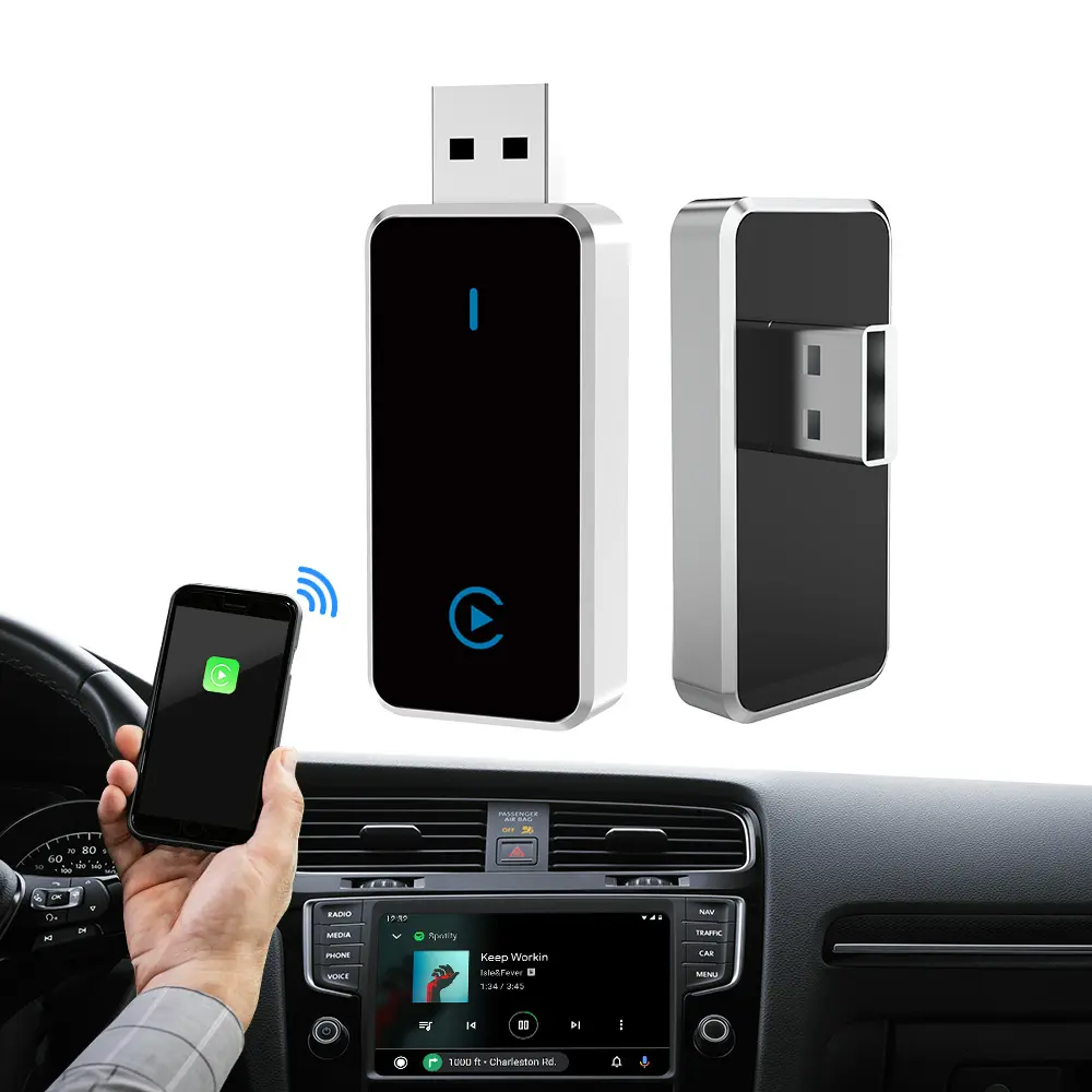 DrivFox adaptor mobil, USB kabel ke nirkabel untuk Iphone Smart Magic AIBox Plug Play mobil Dongle Play untuk Iphone