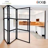 Porte pliante en aluminium insonorisée à triple vitrage Low-E certifiée NFRC, design minimaliste pour bureau