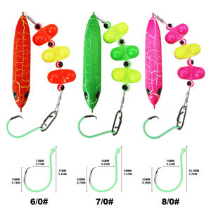 Seacrazy nouveau B5 éclairage enduit poisson-chat plate-forme 100mm 5.16in 13.2g crayon <span class=keywords><strong>Popper</strong></span> leurre artificiel dur appât W lumineux cercle crochets - Product Image 2