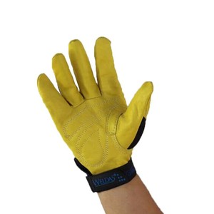 WELLAS 10-2680 Guantes mecánicos de cuero genuino a prueba de aceite a prueba de humedad con puño elástico <span class=keywords><strong>12</strong></span> pulgadas sin silicona amarillo - Product Image 4