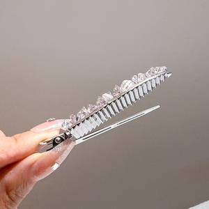 2026 New <b>Sweet</b> Niche Design Shining Rhinestone Hairpin Exquisite Light Luxury Women's Hairpins Fashionable Headwear Wholesale - Product Image 2