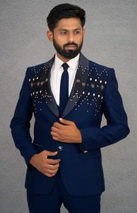 สูทเบลเซอร์แบบดั้งเดิมสุดพิเศษสำหรับผู้ชาย, เสื้อกั๊กกางเกงกระดุมแถวเดียวคลาสสิกสำหรับงานแต่งงานงานเทศกาลงานปาร์ตี้ - Product Image 5