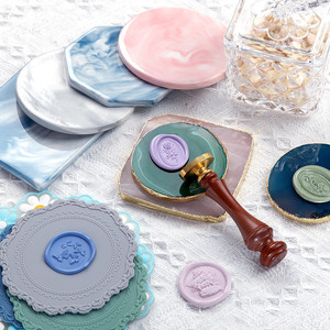 Octagon Wax Seal Makers Mat DIY Craft Adhesivo Herramientas de encerado Marbling Pad Cera Sellado Sello Placa-Colección de <span class=keywords><strong>sellos</strong></span> todo en uno - Product Image 4