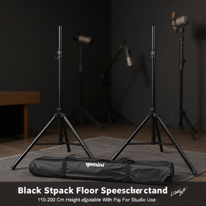 Black STPACK Floor <b>Speaker</b> <b>Stand</b> (110cm) - Product Image 3