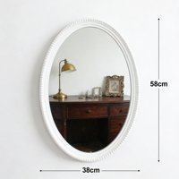 Miroir mural décoratif ovale classique de luxe, cadre rétro, noir et blanc, pour salon, chambre à coucher