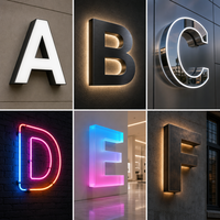 Panneau lumineux LED personnalisé, lettres et chiffres en acrylique rétroéclairé 3D, logo mural en métal pour boutique, bureau, café, bar