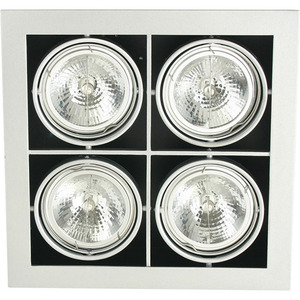 HEFESTO Gris 4xG53 AR111 L.35xAN. 35xAl. Downlight encastré carré de 0,3cm 4xG53 AR111 L.35xAN. 35xAl.0,3cm - Product Image 1