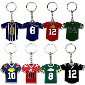 سلسلة مفاتيح معدنية مخصصة على شكل قميص رياضي مع رقم مطبوع، تذكار لمشجعي فريق رياضي أمريكي، هدايا ترويجية وحلية مفاتيح ذات علامة تجارية - Product Image 1