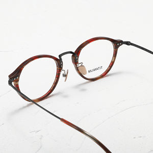 Occhiali da vista di lusso firmati all'ingrosso, montatura completa in acetato bicolore, disponibili in fabbrica, occhiali in titanio - Product Image 3