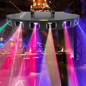 Luz láser de escenario RGB a todo Color en forma de abanico de seis cabezas, cuerpo de aluminio de Control DMX512 para KTV Disco Night Club Light Show - Product Image 1