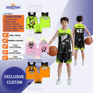 Ensemble d'uniformes de basketball personnalisés pour enfants, respirant, 180g, <span class=keywords><strong>maillot</strong></span> et <span class=keywords><strong>short</strong></span> à séchage rapide, accepte logo/nom/numéro, kit de basketball pour jeunes équipes - Product Image 1
