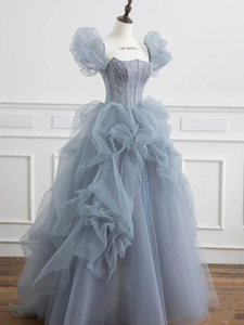 Vestido de noche azul para mujer para celebrar su cumpleaños, vestido de novia estilo francés, vestido de gala de alta gama. - Product Image 5