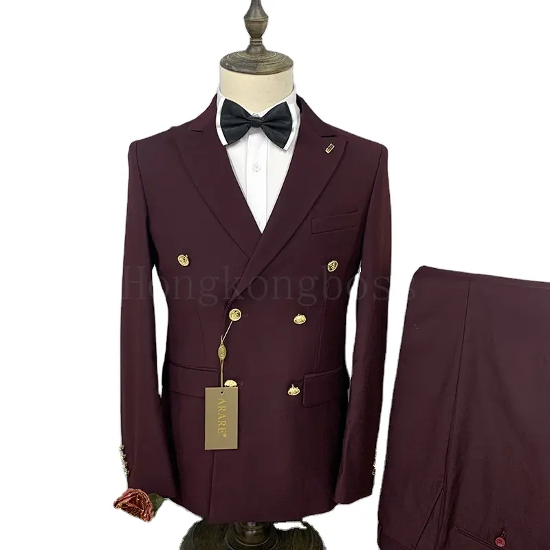 Blazer Formal Kustom Kualitas Tinggi Setelan Jas 2 Potong Pria Jas Pernikahan Profesional Pria Ukuran Plus