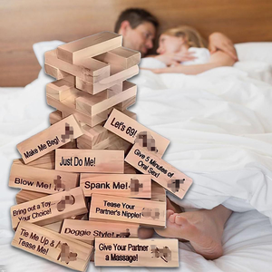 54pcs siêu nghịch ngợm gỗ khối tháp trò chơi cho các cặp vợ chồng người lớn đêm bên Valentine của món quà ngày nhào lộn Tháp xếp chồng khối - Product Image 2
