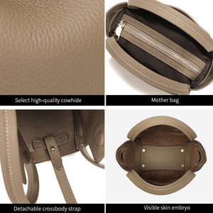 Borsa da donna in vera pelle all'ingrosso personalizzata in fabbrica. Borsa da donna in pelle di vacchetta di alta qualità. Le donne devono avere - Product Image 5