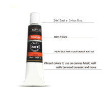 Ensemble de peinture acrylique 24 couleurs, fournitures d'art professionnelles pour la peinture sur toile, papier, bois, tissu, céramique, pierre, kit de peinture artisanale