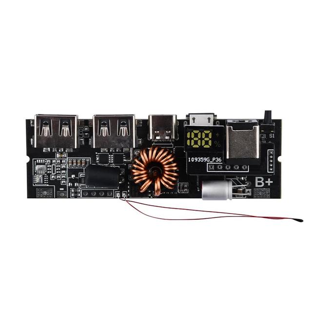 PD 65W 100W Power Bank 6-port 21700 Two-way Fast Charging Mobile Power Module for High Capacity 18650 Battery Assemble