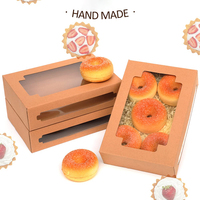 Boîte cadeau pour pâtisserie, boîte en papier blanc pliable avec fenêtre transparente pour l'emballage de biscuits, de beignets, de bonbons et de gâteaux