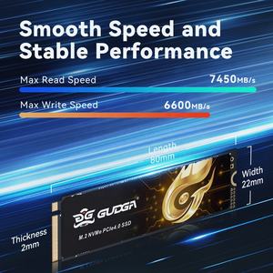 GUDGA SSD M.<span class=keywords><strong>2</strong></span> PCIe 4.0 Nvme 4TB de Alta Velocidade com Velocidade de Leitura de 7000MB/s - Product Image 2