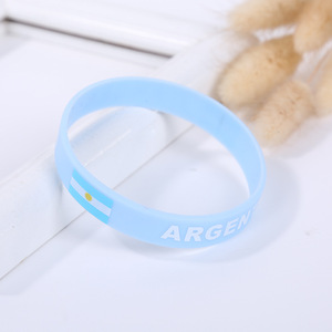 Hot Sale Soccer Fans Cheering Silicone Brace Custom Design Sport Silicon Wristband Football Game Elastic Rubber Wrist Hand Band