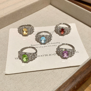 9 Wholesale 7*9mm Oval cut Blue Topaz <b>Adjustable</b> <b>Rings</b> Natural Stone 925 Sterling <b>Silver</b> Handmade Jewelry For Women - Product Image 3