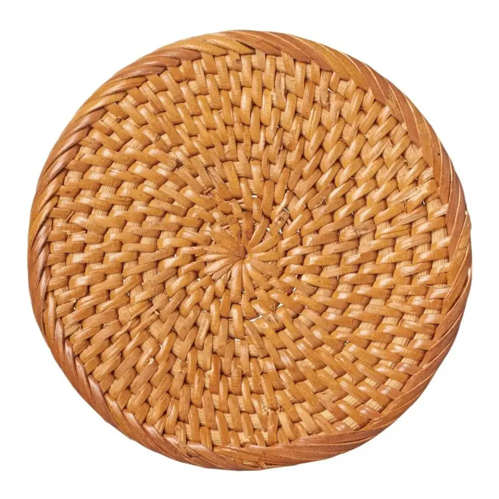 High Quality Rattan Coasters Bowl Pad Handmade Placemats Natural, Round Woven Placemats handmade handicraft products OEM