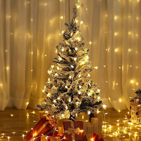Batteriebetriebene Weihnachtsfest-Stern-Dekorationslichter 1M 10LEDs 2M 20LEDs Mini-LED-Kupferdraht-Lichterkette Funkelnde Feenlichter