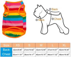 Débardeur en coton arc-en-ciel pour chien, débardeur sans manches, respirant, basique, Super doux, extensible, compatible chiot et chat - Product Image 6