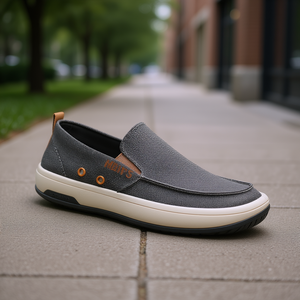 Chaussures bateau décontractées pour hommes, en toile respirante, à bout rond, semelle en caoutchouc, tendance mode, toutes saisons, style marche - Product Image 2