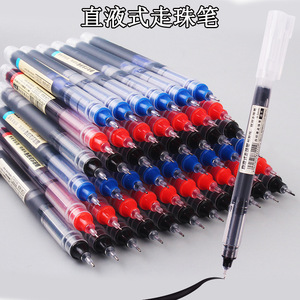 Stylo Roller Liquide Direct, Corps en Plastique Rechargeable, Noir, Bleu, Rouge, 100 Pièces par Paquet, Idéal pour le Bureau, les Étudiants et les Examens - Product Image 2