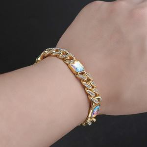 Cadena Cubana Hip Hop Completamente Adornada con Piedras de Imitación, 13MM, Oro/Plata, Estilo Miami, Pulsera Cubana para Hombre - Product Image 3