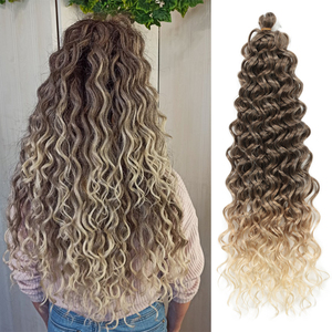 Capelli Ricci Stile Hawaii 24 Pollici, Trecce Crochet <span class=keywords><strong>Ocean</strong></span> Wave, Estensioni per Capelli Sintetiche in Fibra ad Alta Temperatura - Product Image 4