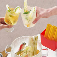 Lot de 6 moules à glaçons réutilisables et écologiques pour le bricolage Machine à glaçons créative en plastique de taille de flacon avec boîte de rangement magnétique
