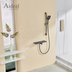 Système <span class=keywords><strong>de</strong></span> douche avec étagère <span class=keywords><strong>de</strong></span> rangement intégrée, noir mat, douchette à 2 fonctions, montage mural, kit <span class=keywords><strong>de</strong></span> douche pour <span class=keywords><strong>salle</strong></span> <span class=keywords><strong>de</strong></span> <span class=keywords><strong>bain</strong></span> - Product Image 6