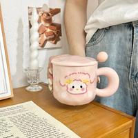 Mug en céramique avec couvercle et cuillère, cadeau d'anniversaire personnalisé de grande valeur pour femmes, couple mignon, café, petit-déjeuner, pour toutes les occasions